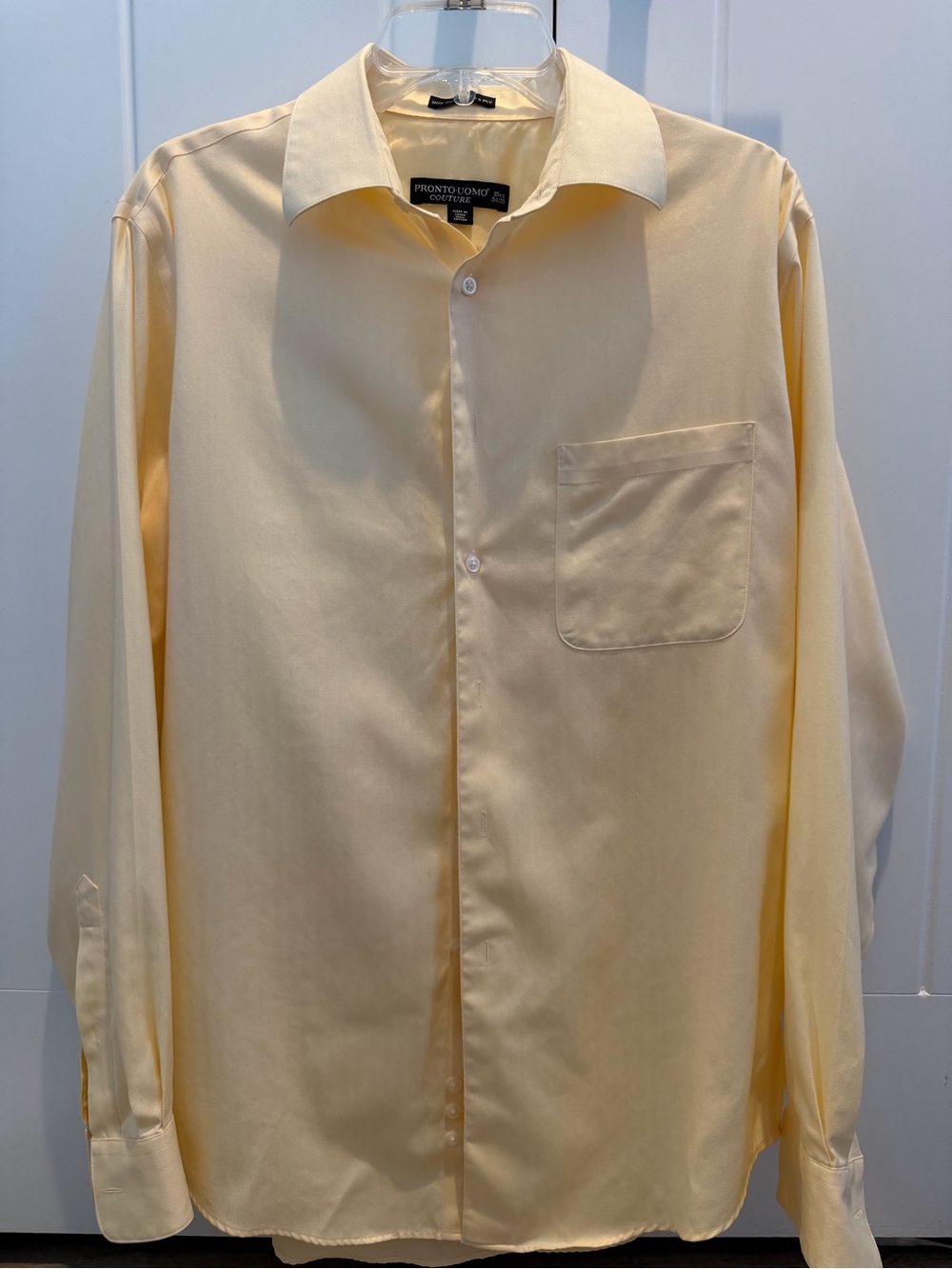 Pronto Uomo Pale Yellow Long-Sleeve Dress Shirt
